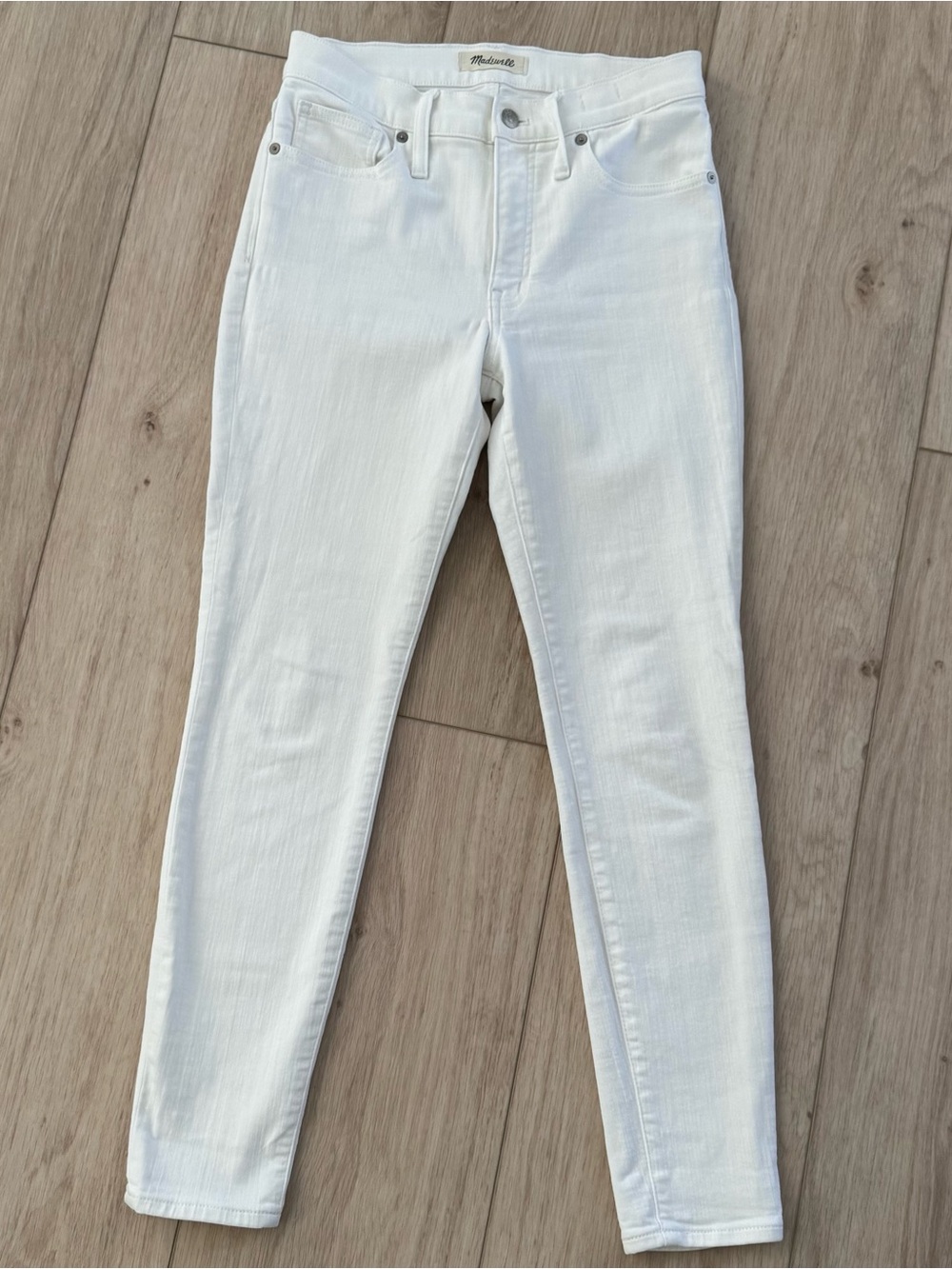Women’s white Madewell 9” high rise skinny denim jeans size 27 stretch